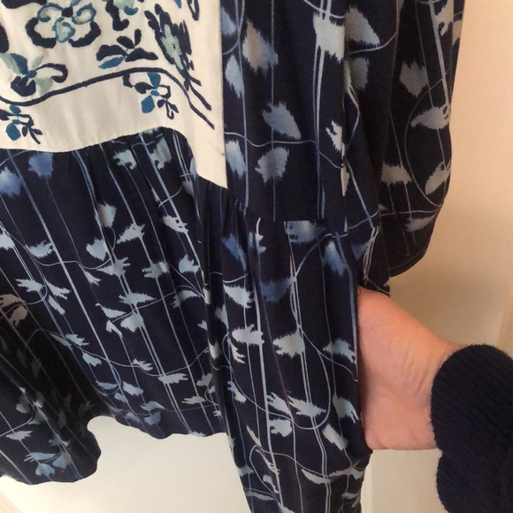 Anthropologie TINY Blue Embroidered Dress size Large - Picture 3 of 8